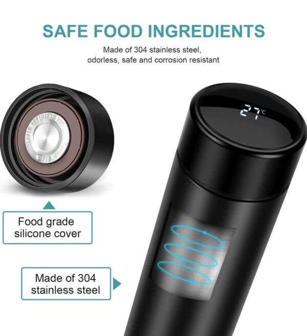 Stainless Steel Smart Flask Vacuum Insulated 500 Ml Water Bottle with LED Temperature Display for Campaign Travelling | Keep Hot and Cold Upto 24 Hrs - Image 3