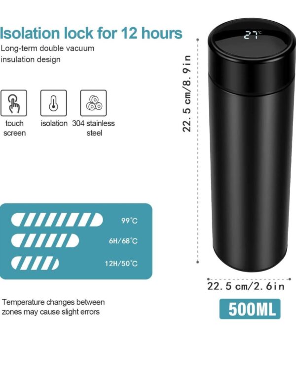 Stainless Steel Smart Flask Vacuum Insulated 500 Ml Water Bottle with LED Temperature Display for Campaign Travelling | Keep Hot and Cold Upto 24 Hrs - Image 4