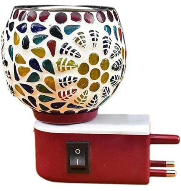 Electric Ceramic Multicolor Aroma Diffuser Kapoor Dani | Camphor Diffuser Incense Burner Holder Kapoor Dani with Night Lamp for Home, Office (Multi-color) - Image 4