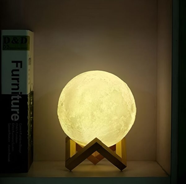 3D Rechargeable moon lamp color changing crystal ball night lamp (multicolour) - Image 2