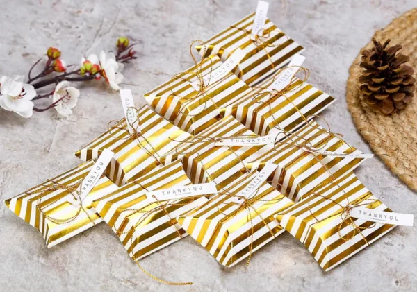 Golden Decorative Folding Paper Gift Boxes For Gifting Chocolates, Dryfruits Items - Fancy Decorative packaging In Marriage,Function, Birthday Packing, Engagement