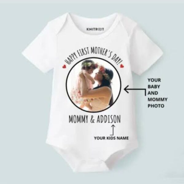 Personalized Mother’s Day T-Shirt with Baby & Mommy Photo and Name