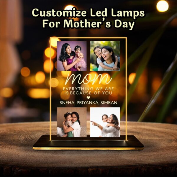 Personalized LED Lamp for Mother’s Day — Heart Shape Design - Image 4